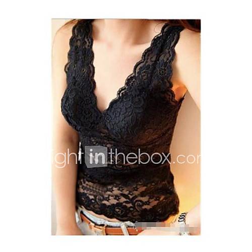 Womens Lace Stitching V Neck Vest