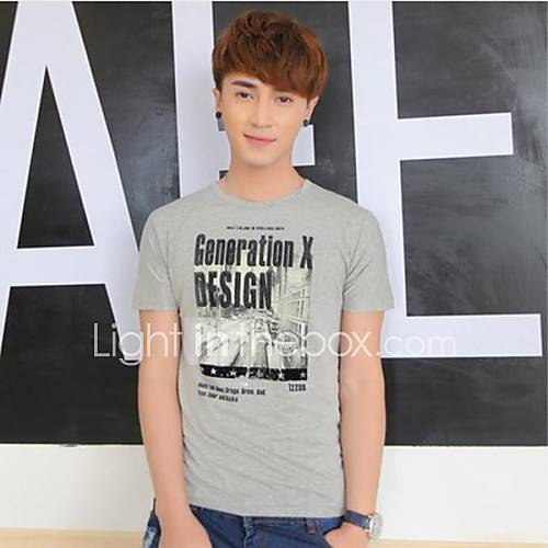 Mens Round Collar Casual Short Sleeve Printing T shirts(Except Acc)