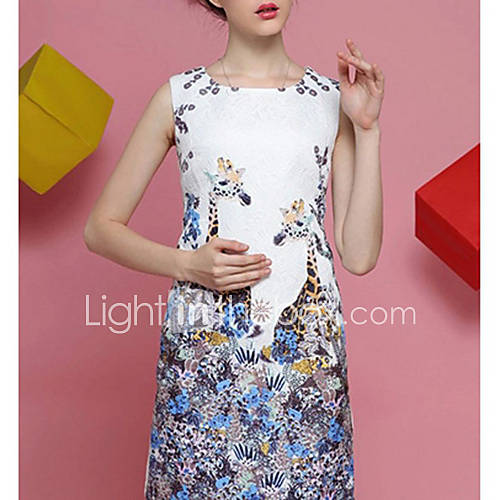 HAND Womens Elegant Floral Print Dress
