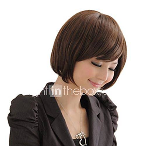 Lady Short Straight Side Bang Wigs 3 Colors Available