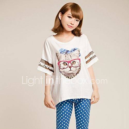 Womens Korean Fashion Bat Sleeve T Shirt