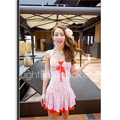 Womens Popular Special Pattern Design Conjoined Skirt Nylon and Spandex One Pieces Swimsuit