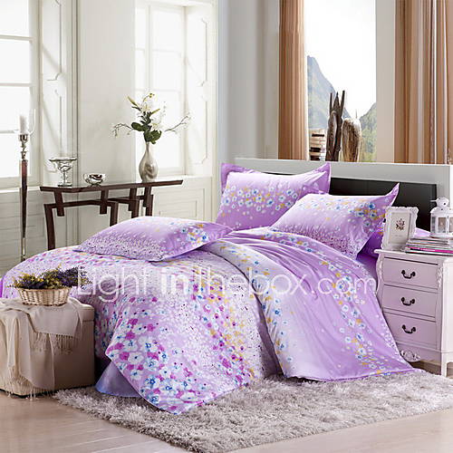 SINUOER Cotton Twill Four Piece Bedclothes Rain And Dew(Screen Color)