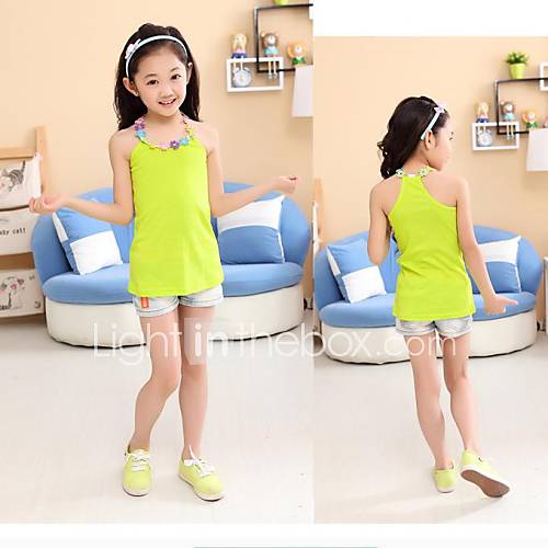 Girls A Collar Sleeveless Vest