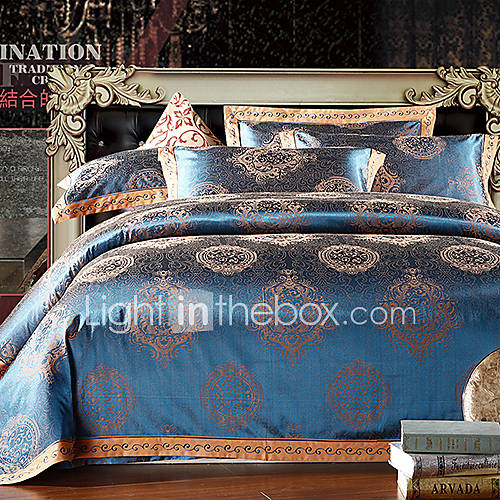 Mankedun Cotton Charm Baroque Silk 4 PCS Set Bedding