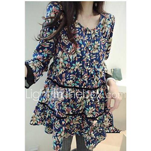 Maternity Cute Floral Angel Sleeve Puff Chiffon Blouse