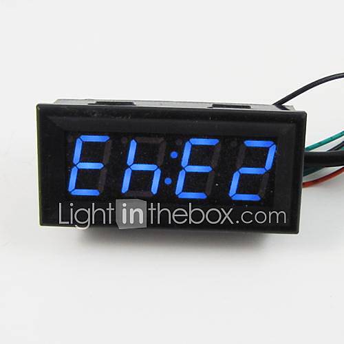 Car Digital LED 18B20 Probe 0.56 12V 24V 3 in 1 Blue Voltage Temp Gauge Meter