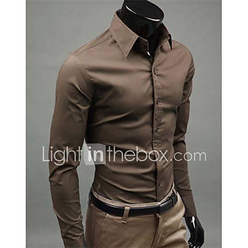 MSUIT Fashion Cultivate OneS Morality MenS Long Sleeve Shirt Z9190