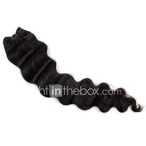 12Inch 100% Brazilian Virgin Remy Human Hair Deep Wave Weaves Flattop