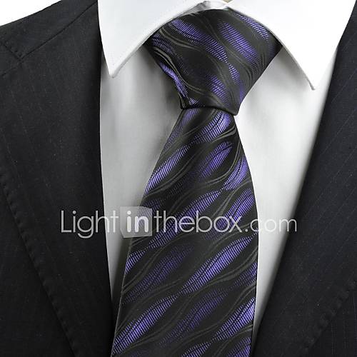 Tie Purple Ripple Wave Novelty Mens Tie Necktie Wedding Party Holiday Gift