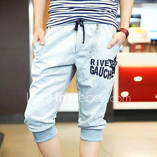 Mens Print Cropped Skinny Sport Pant