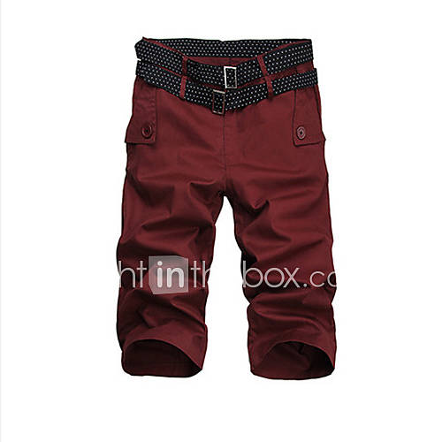 Shishangqiyi Korean Slim MenS Casual Pants(Red)