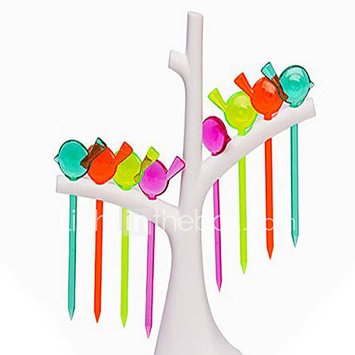 Colorful 8 Piece Fruit Forks, PP W4cm x L19.5cm