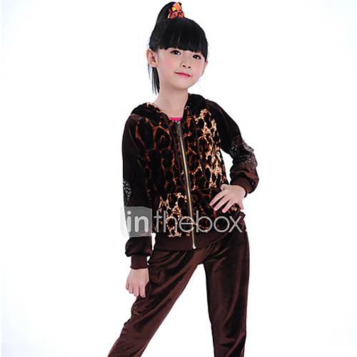 Girls Animal Print Velvet Clothing Sets