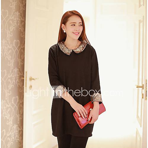 Womens Winter New Doll Collar Sequin OL Dress