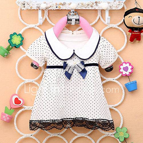 Girls Fashion DotsT Shirts With Bow Lovely Princess Summer T shirts