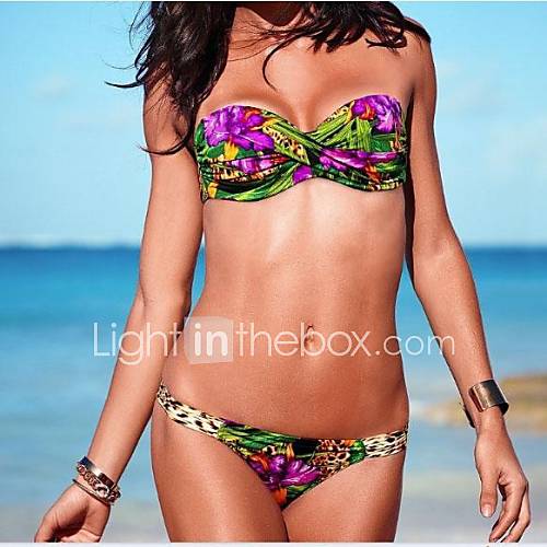 Womens Sexy Fold The Floral Bikini