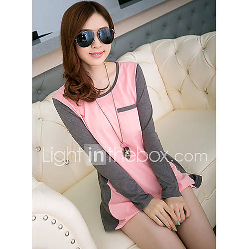 Xuanran Womens Split Joint Pink T Shirt