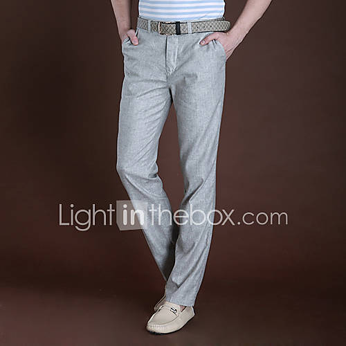 ARW Mens Leisure Solid Color Gray Pants