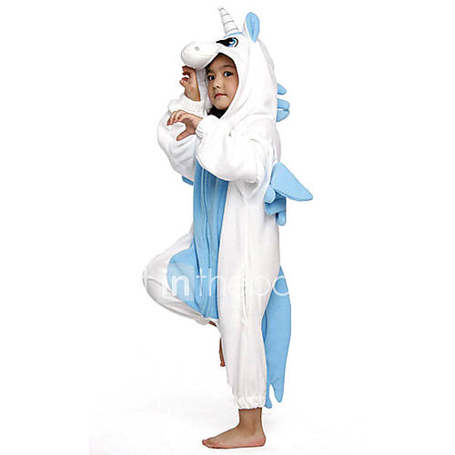 Blue Unicorn Flannel Kids Kigurumi Pajama