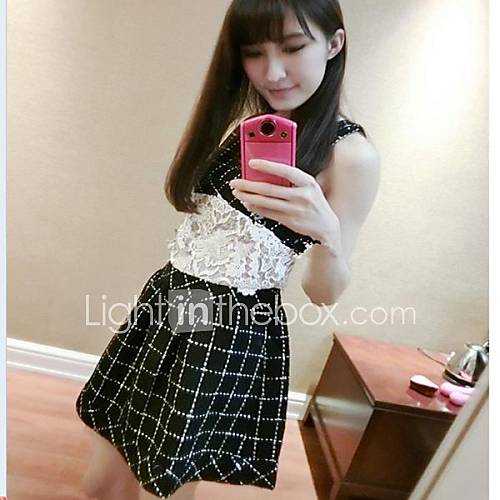 Womens Collect Waist Fashion Elegant Mini Dress