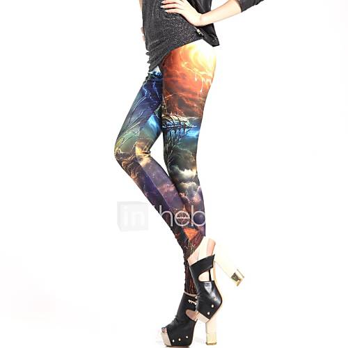 Elonbo Mountain In The Night Sky Style Digital Painting Tight Women Leggings