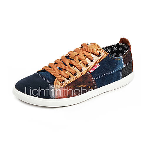 Canvas Mens Low Heel Comfort Fashion Sneakers Shoes With Lace Up (More Colors)