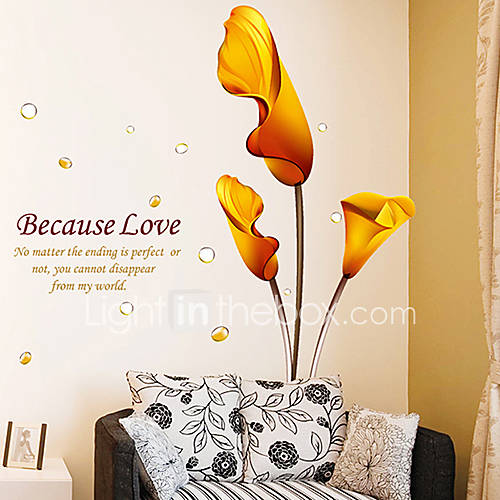 Floral Common Callalily Decorative Removable Wall Stickers