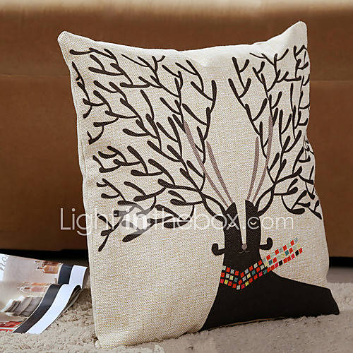 Pinshang Simple Elk Print Pillow(Screen Color)