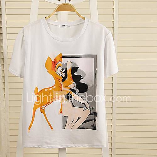 Womens Korean Yards Was Thin Short Sleeved Printed T Shirt