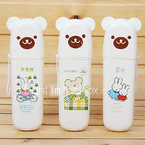 PP Cute Bear Shaped Tooth Brush Holder, W7cm x L21cm x H4.5cm