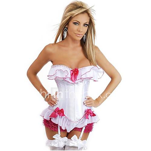 Ladys Halter Bow Floral Edge Corset