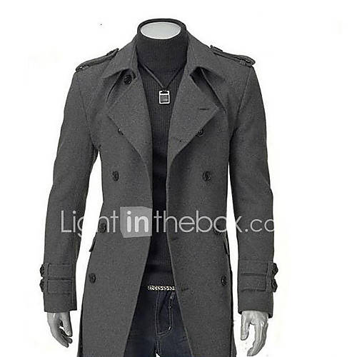 Aowofs Mens Big Size Fashion British Style Tweed Coat(Gray)