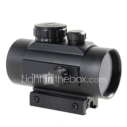 Tactical 1x40 RG Dot Sight Rifle Scope w/10mm 20mm Weaver Mount