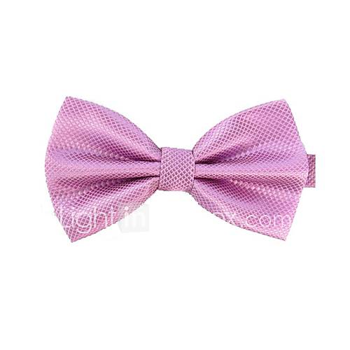 Mens Fashion Solid Colour Light Purple Bowtie