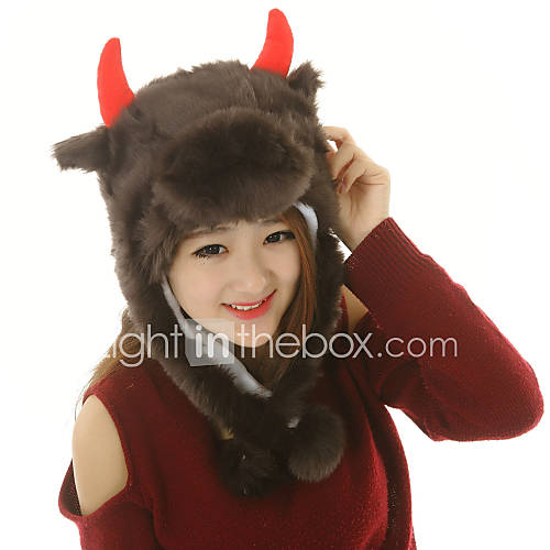 Unisex Endearing Brown Yak Warm Fuzzy Kigurumi Aminal Beanie