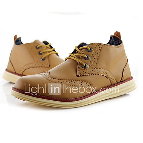 Trend Point Mens Popular Manmade Leather Shoes(Yellow)