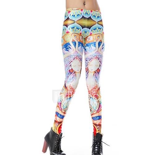 Elonbo Classical girl Style Digital Painting Tight Women Leggings