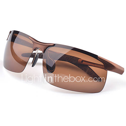 Aulong Mens Polarized Light Metal Coffee 90 Sunglasses