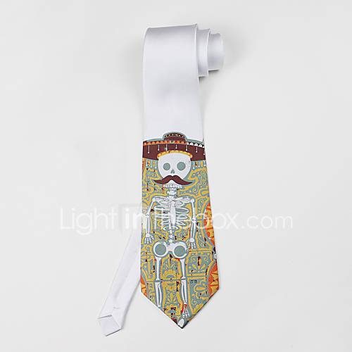 Mens Fashion Casual Skeleton pattern Tie