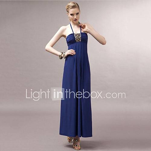 Womens Sexy Strap Rhinestones Maxi Dress