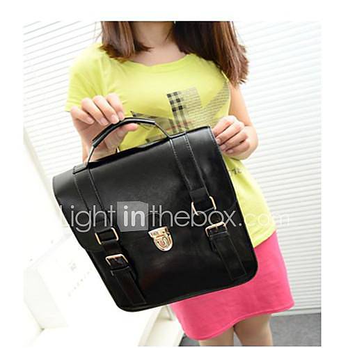 Womens Fashion PU Leather Solid Color Backpack