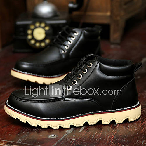 Trend Point Mens Trendy Artificial Leather Shoes(Black)