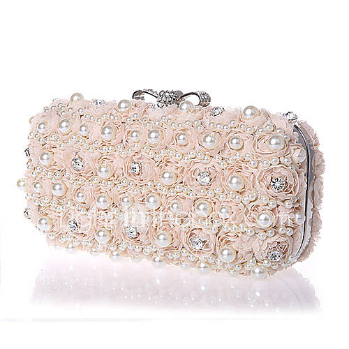 Jiminy Womens Top Grade Flowers Evening Clutch Bag(Champagne)