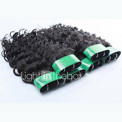 16 18 20 22 4Pcs Lot Virgin Remy Hair Brazilian Virgin Hair Deep Wave Curly Natural Color Hair Weave