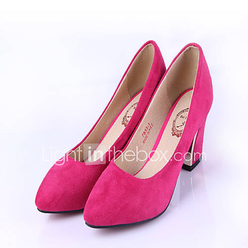 Womens Street Fashion Solid Color High Heels(Fuchsia)