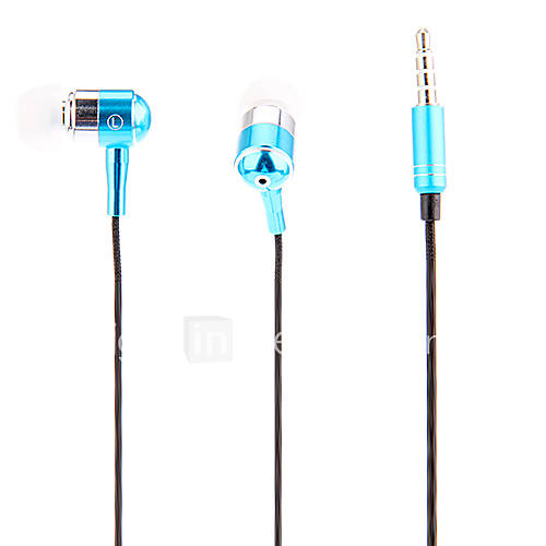 J903 3.5mm Stylish Zipper In Ear Headphone with Mic(Blue)