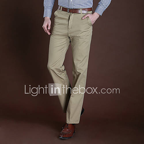 ARW Mens Leisure Solid Color 100% Cotton Khaki Pants