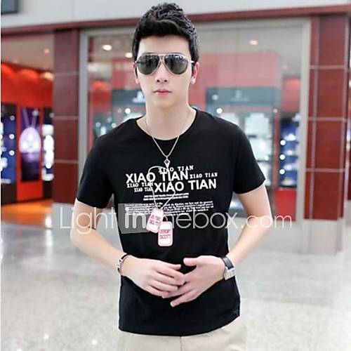 Mens Round Collar Casual Short Sleeve Printing T shirts(Acc Not Included)