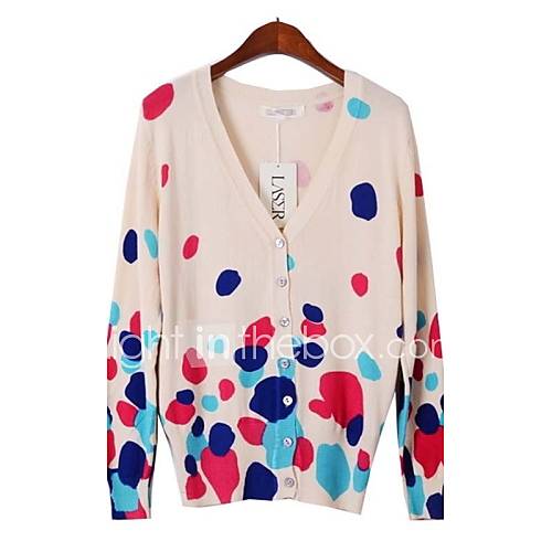 Womens Long Sleeve Printing Sweater Cardigan